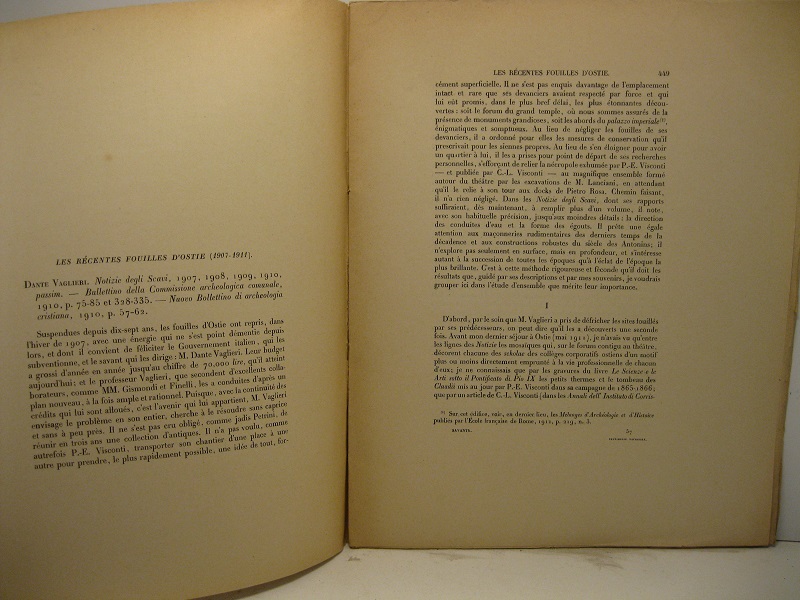 Les récentes fouilles d'Ostie (1907-1911)